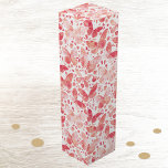 Butterfly Watercolor Coral Pink Wine Box<br><div class="desc">Coral blush pink and white watercolor butterfly painting.  Original art by Nic Squirrell.</div>