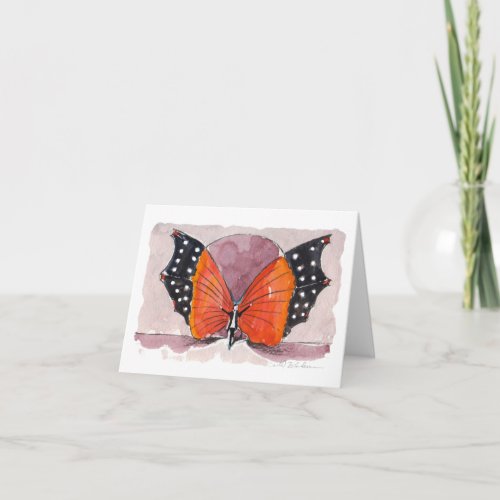 Butterfly Watercolor Folded Card