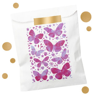Butterfly Watercolor Magenta Hot Pink Favor Bag