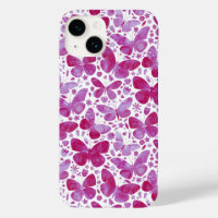 Butterfly Watercolor Magenta Pink Case-Mate iPhone 14 Case