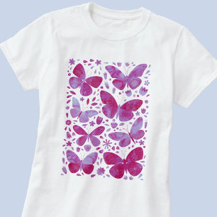 Butterfly Watercolor Magenta Pink T-Shirt