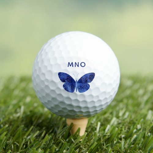 Butterfly Watercolor Monogram Golf Balls