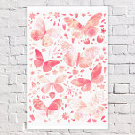Butterfly Watercolor Peach Coral Pink Canvas Print<br><div class="desc">Coral pink and white watercolor butterfly painting. Original art by Nic Squirrell.</div>