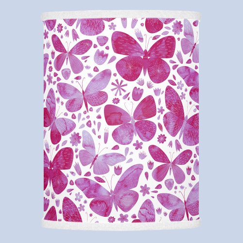 Butterfly Watercolor Pink Lamp Shade