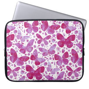 Butterfly Watercolor Pink Laptop Sleeve