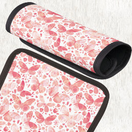 Butterfly Watercolor Pink Luggage Handle Wrap