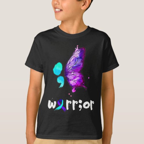 Butterfly Watercolor Suicide Prevention Awareness  T_Shirt