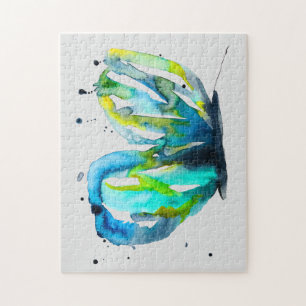 Butterfly watercolor whimsical watercolor jigsaw puzzle