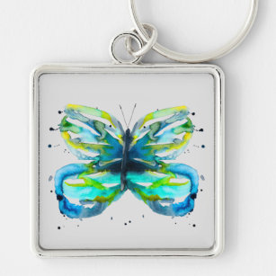 Butterfly watercolor whimsical watercolor keychain