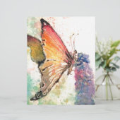 butterfly watercolor with purple flower (Standing Front)