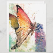 butterfly watercolor with purple flower (Front/Back)