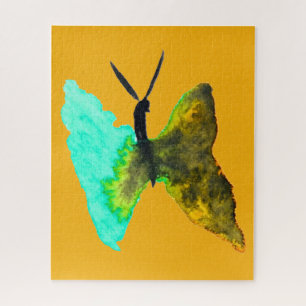 Butterfly watercolour aqua pretty jigsaw puzzle