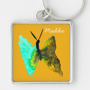 Butterfly watercolour aqua pretty keychain