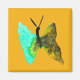 Butterfly watercolour aqua pretty magnet