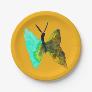 Butterfly watercolour aqua pretty paper plates