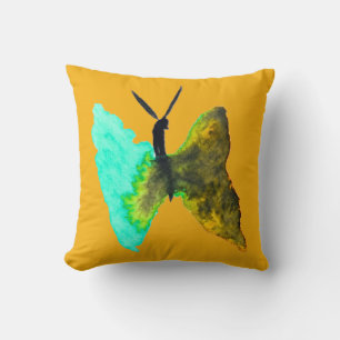 Butterfly watercolour aqua pretty throw pillow