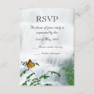 Butterfly & Waterfall Wedding RSVP Card