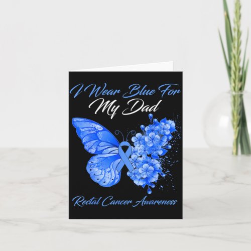 Butterfly wear blue for dad rectal cancer card