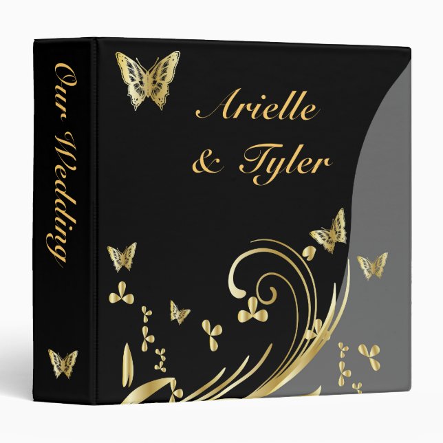 Butterfly Wedding Binder - Organizer - 1.5" (Front/Spine)