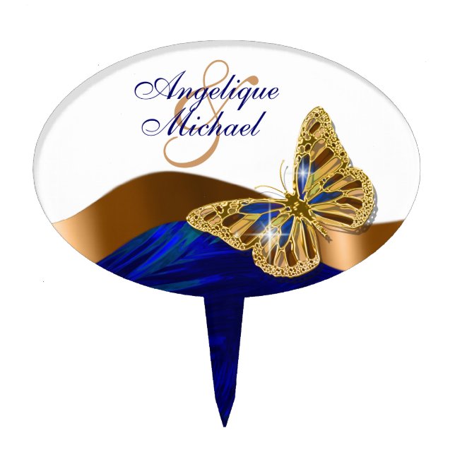 Butterfly wedding birthday engagement anniversary cake topper (Front)