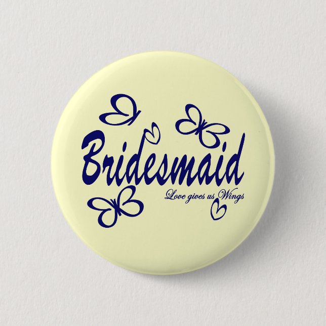 Butterfly Wedding/ Bridesmaid Button (Front)