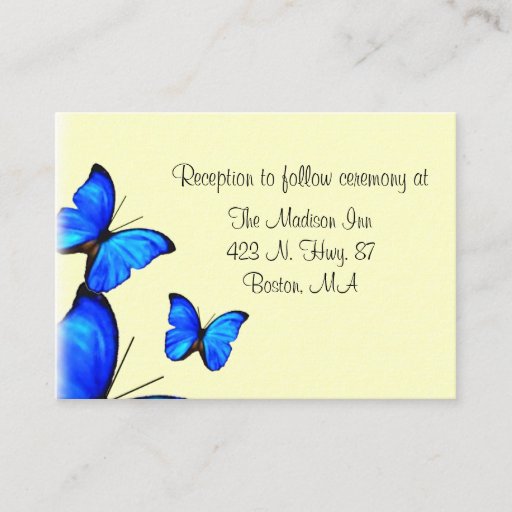 Customizable Butterfly Wedding enclosure cards Business Card Template