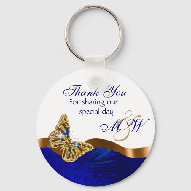 Butterfly wedding favor engagement anniversary keychain (Front)