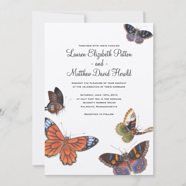 Butterfly Wedding Invitation (Front)