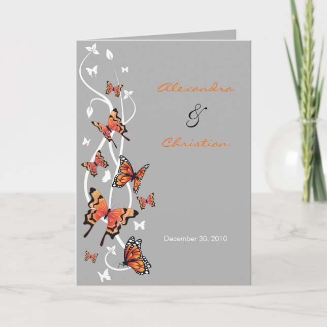 Butterfly Wedding Invitation Announcement (Front)