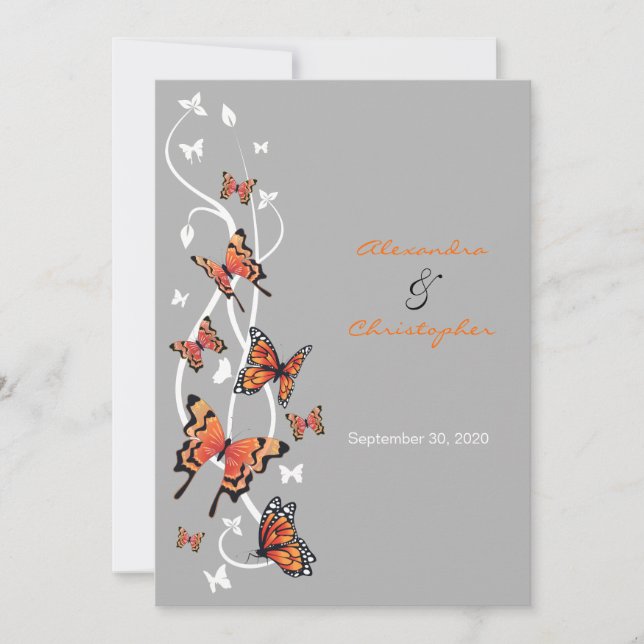 Butterfly Wedding Invitation Announcement (Front)