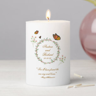 Butterfly Wedding Pillar Candle