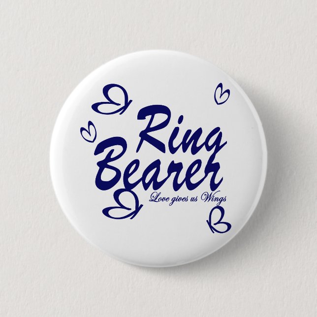 Butterfly Wedding/ Ring Bearer Button (Front)