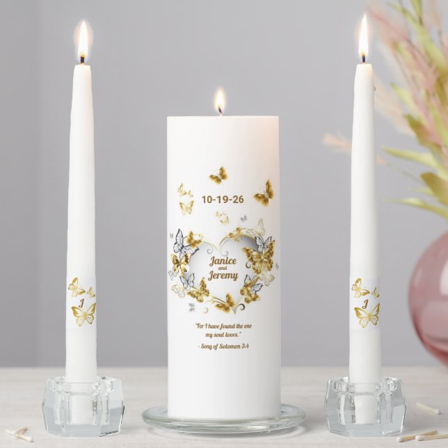 Butterfly Wedding Unity Candle Set (In Situ)