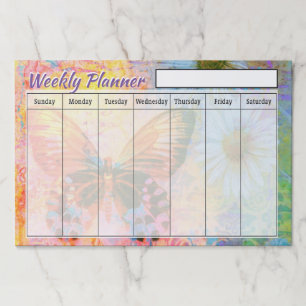 Butterfly weekly planner sheets paper pad