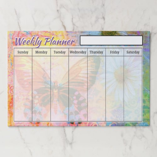 Butterfly weekly planner sheets paper pad