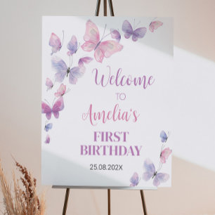 Butterfly Welcome Sign Birthday Baby Shower