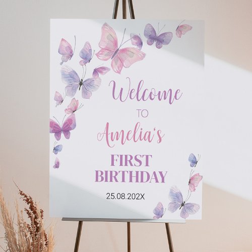 Butterfly Welcome Sign Birthday Baby Shower