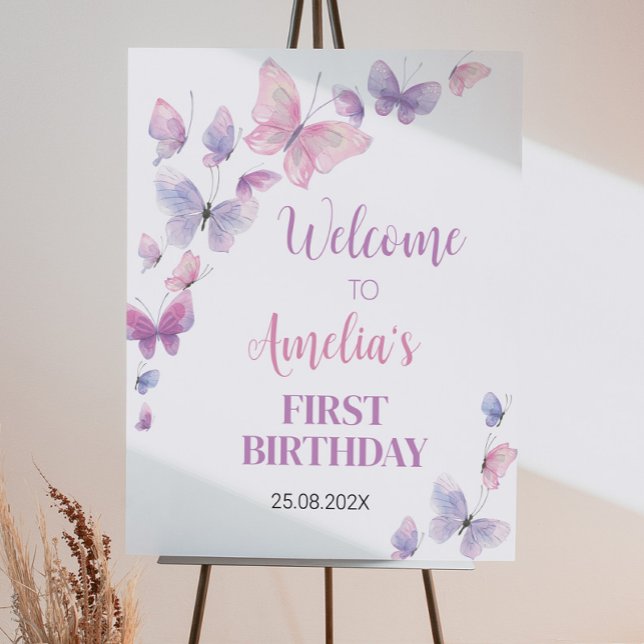 Butterfly Welcome Sign Birthday Baby Shower (Creator Uploaded)