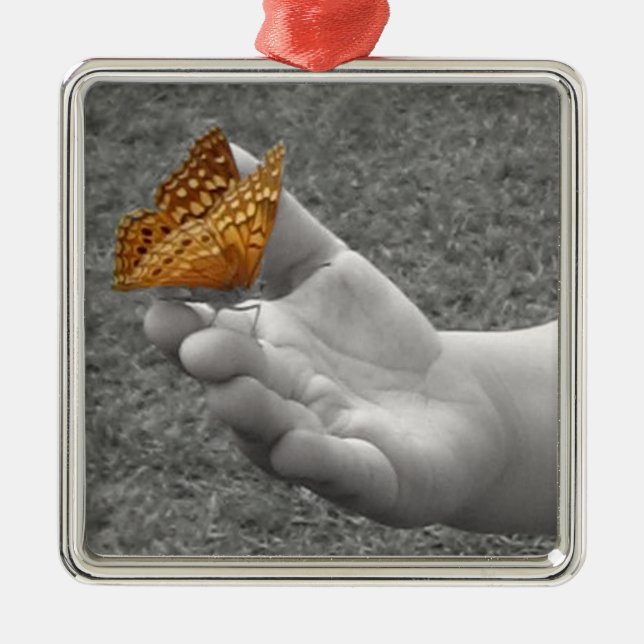 Butterfly Whisperer Metal Ornament (Front)
