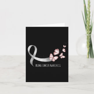 Butterfly White Ribbon Lung Cancer Awareness Card