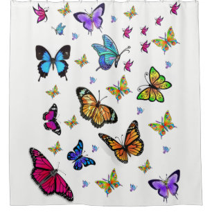 Butterfly white showercurtain shower curtain