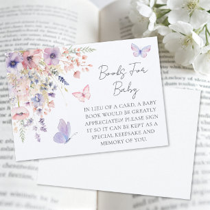 Butterfly Wildflower Baby Shower Books Card