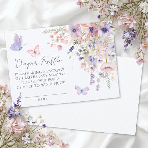 Butterfly Wildflower Baby Shower Diaper Card