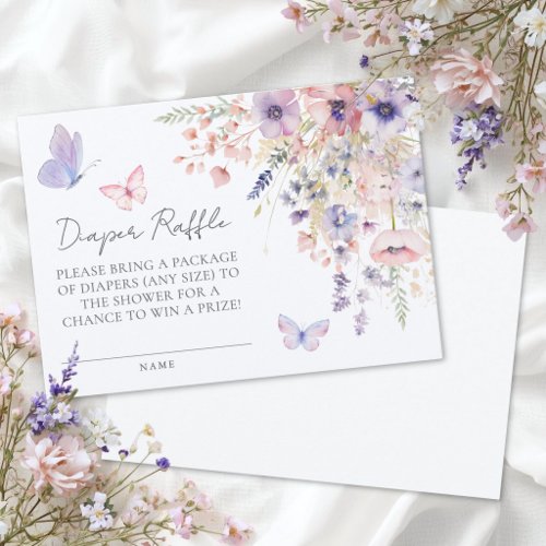 Butterfly Wildflower Baby Shower Diaper Card