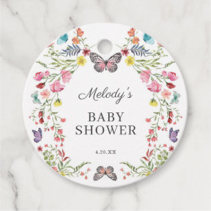 Butterfly Wildflower Baby Shower Favor Tags