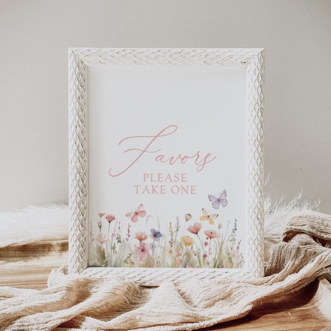 Butterfly Wildflower Baby Shower Favors Sign (Creator Uploaded)