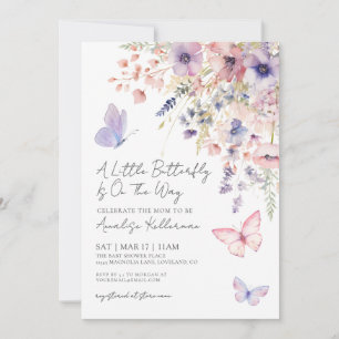 Butterfly Wildflower Baby Shower Invitation