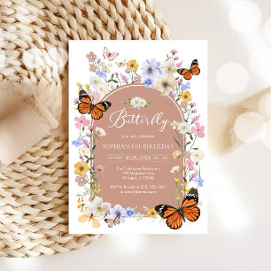 Butterfly Wildflower Baby Shower Invitation