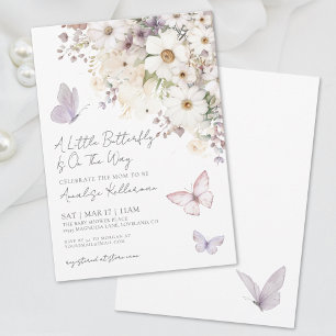 Butterfly Wildflower Baby Shower Invitation