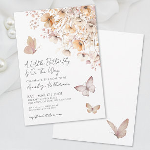 Butterfly Wildflower Baby Shower Invitation